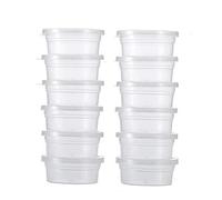 TOSSPER 12 Pièces Slime Conteneurs Petit Leak Proof Sauce Pots Claires Coupes De Stockage en Plastique avec Couvercle pour Cosmétiques Crème Légère Slime Clay
