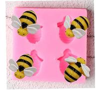 TOSSPER 1pc Abeille Forme Moule en Silicone, Animaux De Cuisson Moldes pour La Gomme De Sucrerie De Chocolat Pâte en Pâte Polymère