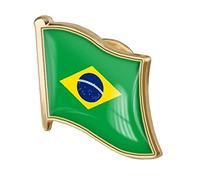 TOSSPER 1pc Brésil Drapeau Broche Badge Métal Émail Enveloppant Broche Broche Drapeau Broche Accessoire