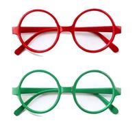 TOSSPER 2 Pcs Lunettes De Lunettes, Fausses Lunettes en Plastique Rond Lentille Lunettes De Mode pour Filles Garçons Cadeaux d'anniversaire Enfants Enfants Jouets De Verre Drôle