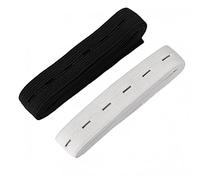 TOSSPER 2pcs Bouton Trou en Tricot Élastique Bande Boutonnière en Tricot Extensible Élastique Plat Spool Cordon 2 * 150cm