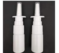 TOSSPER 2pcs / Lot 10ml Blanc Bouteilles vides Spray Nasal en Plastique Pompe du pulvérisateur Mist Nez Vaporisateur pour Rechargeables Emballage médical
