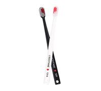 TOSSPER 2pcs / Set Brosses Dents Orales Couple Couple Brosse À Dents Couleur Simple Adulte Soft Soft Brosse À Dents en Forme De Cour Innovant