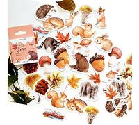 TOSSPER 46pcs / Pack De Scrapbooks Autocollants pour Ordinateur Portable, Autocollant Papier Adhésif pour Animal Plant Forêt Enveloppent Portable Bagages Lunettes Planches À roulettes