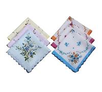TOSSPER 6 Pcs 30 * 30 Cm Vintage Coton Femmes Hankies Brodé Fleur Hanky ??Floral Mouchoirs Mouchoirs Mélangés