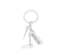 TOSSPER Creative Keychain 3 en 1 Coiffeur Sèche- Scissor Peigne Charm Pendentif Porte-Coiffeuse Porte-Cadeau pour Salon