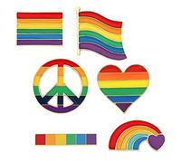 TOSSPER Drapeau Arc-en-Ciel Coeur Broche Paix and Email Épingles Vêtements À Revers Pin Gay Pépinière Lesbienne Pride Badge Unisexe Bijoux Cadeau