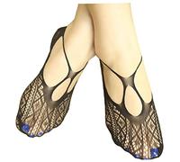 TOSSPER Femmes No Show Socks Strap Cross Fishnet Socks Fashion Black Mesh Sock Short Invisible Boat Chaussettes