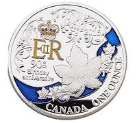 TOSSPER La Reine Elizabeth 90e Anniversaire Anniversaire Pièce Commémorative en Argent Plaqué Pièces De Monnaie Souvenir Festival Médaillon Cadeau