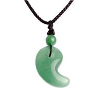 TOSSPER Pendentif Magatama Ornement Tai Yin Yang Boucle De Poisson Crescent Spike Pendentif Charme en Agate Vert