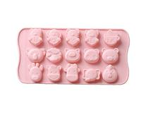 TOSSPER Thème des Animaux Moule en Silicone Gâteau Au Chocolat Bakeware Pan Pudding Dessert Cuisson Outil 15 Trous avec De Porc d'ours Panda Elephant De Vache