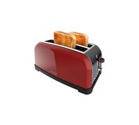 Cecotec Grille-pain vertical Toastin' time 1500 Red Lite, 1500 W de puissance, Capacité pour 4 tartines, Double fente longue et large de 3,8 cm, Auto-centrage, 7 positions de grillage