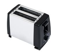 Toster en acier inoxydable à 2 tranches : appareil de petit-déjeuner électrique compact avec boîtier noir | Chauffe-pain pour croissants, bagels, gaufres, gâteaux, sandwichs grille-pain facile et