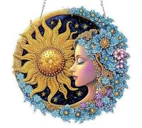 TOSTOG Diamant Peinture Pendentif Attrape-rêve 5D DIY Diamant Painting Pendentif Fleur et Plume Diamond Painting Pendant Kit pour Jardin Maison Porte et Fenêtre Décoration Cadeaux(13.2cm×19.4cm)
