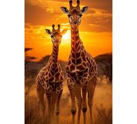 TOSTOG Kit de peinture diamant 5D pour adultes, girafes à faire soi-même - 30 x 40 cm