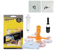 Tosucs Kit de réparation pour pare-brise de voiture - Kit de réparation pour voiture - Avec pistolet à pression pour verre de voiture, cible, en forme d'étoile et de fissures en forme de demi-lune