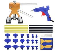 Tosucs Outil Débosselage sans Peinture Kit Débosselage Carrosserie 34 PCS avec Pistolet à Colle,Doré Dent Extracteur,pour Voiture,Réfrigérateur,Moto Corps,Porte (Golden)