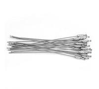 Tosuny 20pcs Fil métallique Porte-clés, câble en Acier Inoxydable Trousseau Anneau de câble avec Verrouillage à vis Argent