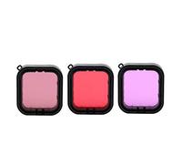 Tosuny 3pcs filtres de lentilles de plongée sous-Marines pourpres Rose-Rouge pour Go Pro 5/6 Action Camera, Convient pour des Zones d'environ 5 à 25 m de Profondeur, Améliorer la Couleur