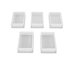 Tosuny 5 Pièces Réservoir de Réactif Stérile pour Canal Unique Multicanaux | Fond en forme de V, marques de volume graduées, plastique autoclavable, stabilité de base large, manipulation des liquides