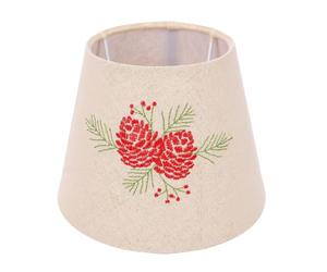 Tosuny Abat-jour en Lin Fait Main avec Broderie de Pomme de Pin pour E27 | Couverture d’ombre textile, ton beige naturel, décor de ferme rustique, mise à niveau d’un ancien luminaire, cadeau prêt