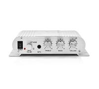 Tosuny Amplificateur de Puissance Audio stéréo HiFi 2.1 Ampli-Tuner Amplificateur de Puissance Audio pour Voiture Compatible avec Les téléphones Mobiles, lecteurs de DVD, Ordinateurs, MP3/MP4(Argent)