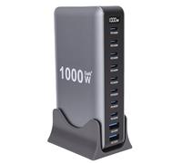 Tosuny Bloc de Chargeur USB C 1000 W, Station de Charge USB C 10 Ports pour Plusieurs Appareils, Adaptateur de Charge Rapide GaN III Pro PD PPS pour Smartphone, Tablette, Ordinateur (10 Ports)
