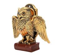 Tosuny Book Owl Night Light Retro Gilded Resin Lamp Decor