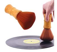 Tosuny Brosse de Nettoyage de Disque, Nettoyant Antistatique pour Disque LP, Brosse Anti-poussière avec Poils en Fibre Ultra Fine et Manche en Bois, pour Disques, Phonographes, Disques