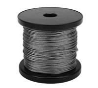 Tosuny Câble en Acier Inoxydable 1mm 328ft avec 50 Sertissages | Bobine de 100 mètres, câble d\'avion 304, attaches à boucle en aluminium, décoration de jardin de Garage de maison,