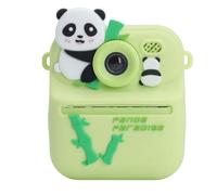 Tosuny Caméra à imprimé instantané, 48MP Double Lens Affichage de 2,4 Pouces Affichage 16x Zoom Numérique Caméra Selfie avec Sticker Filters Games Musique, pour Les Amateurs de (Panda Vert)
