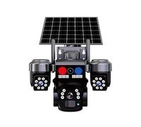 Tosuny Caméra de sécurité Solaire 4G LTE, Caméra Extérieure sans Fil D'objectif 2K HD, Vue Panoramique à 360 °, Trois Cames en Une, Pas de WiFi Nécessaire, Détection Humaine AI
