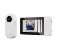 Tosuny Caméra de Sonnette sans Fil avec Moniteur, Système D'interphone Vidéo Intelligent, écran de 4,3 Pouces, Audio Bidirectionnel, Angle de Vue de 115°, WiFi 2,4 G, étanche IP65