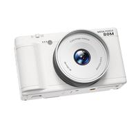 Tosuny Caméra Numérique, 80MP 5K Camera Video Flip Screen de 2,8 Pouces avec Lumière de Remplissage à LED de Zoom 18x, pour Vlog Débutants Photographes de Voyage Mémoires de Famille (White)