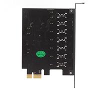 Tosuny Carte d'extension PCIE 7 Ports, Carte d'extension Avant USB 3.2 GEN1, PCI Express vers USB 5 Gbit/s pour Ordinateur de Bureau, Hub Interne avec Alimentation Stable