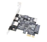 Tosuny Carte d'extension PCIe USB 3.2 Gen1 5 Gbit/s |1X vers USB A Type C E pour Ordinateur de Bureau