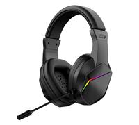 Tosuny Casque de Jeu sans Fil avec Microphone Antibruit, Casque 2,4 G et Bluetooth 5.4, éclairage RVB pour Ordinateur Portable, Pilotes 40 Mm, Son Surround 7.1, Cache-Oreilles en Mousse (Black)