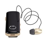 Tosuny Casque sans Fil Rétractable, Bluetooth V5.4 à Clipser, Oreillette Lavalier Antibruit avec Affichage de Charge Numérique, 200 Heures en Veille, pour la Conduite Professionne (Gold)