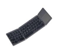 Tosuny Clavier Bluetooth Pliable avec pavé Tactile, Clavier sans Fil Portable, Mise en Veille et Réveil Automatiques, Claviers Pliables Rechargeables, Connectez jusqu'à 3 Appareils, (Grey)
