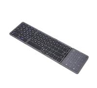 Tosuny Clavier Bluetooth Pliable avec pavé Tactile, Clavier sans Fil Ultra Fin Pliable en Trois avec Touches Pleine Taille, Rechargeable par USB C, Connectez jusqu'à 3 Appareils, (Gray)