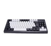 Tosuny Clavier de Jeu Filaire, 87 Touches RVB Clavier de Jeu Compact Backlit Compact, 25 Touches Anti Ghosting & 12 Multimédia, Sensation Mécanique, Clavier câblé USB (Bloc de Couleur Blanc Noir)