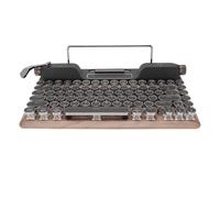 Tosuny Clavier de Machine à écrire Rétro, Clavier de Jeu Mécanique sans Fil, Claviers Vintage Bluetooth 84 Touches avec Rétroéclairage RVB, Touches Rondes Style Punk, Commutateurs