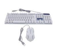 Tosuny Clavier et Combo de Souris Filaire, Jeu de pavé de Jeu de Jeu de Jeu RVB de Style RV RGB, Souris Optique de 1600 Dpi, Touchés Ronds Punk Rétro, Preuve de Splash, pour PC (Ensemble Punk