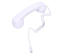 Tosuny Combiné Téléphonique Rétro avec Micro et Haut-Parleur, combiné Filaire USB C Vintage avec Contrôle du Volume, Récepteur de Poignée de Téléphone Fixe pour Appels, Vidéoconférences (White)