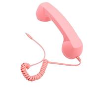 Tosuny Combiné Téléphonique Rétro avec Micro et Haut-Parleur, combiné Filaire USB C Vintage avec Contrôle du Volume, Récepteur de Poignée de Téléphone Fixe pour Appels, Vidéoconférences (Pink)