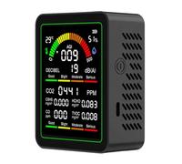Tosuny Compteur de qualité de l'air, Testeur de CO2, Détecteur de CO HCHO TVOC, Moniteur de qualité de l'air Intérieur avec Capteur de Bruit d'humidité de Température pour le Bureau à Domicile