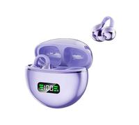Tosuny Écouteurs sans Fil à Clipser, écouteurs Bluetooth à Oreille Ouverte avec Micro Antibruit, Contrôle Tactile Intelligent, Affichage Numérique LED, Son Stéréo HiFi, pour Le (Purple)