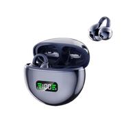 Tosuny Écouteurs sans Fil à Clipser, écouteurs Bluetooth à Oreille Ouverte avec Micro Antibruit, Contrôle Tactile Intelligent, Affichage Numérique LED, Son Stéréo HiFi, pour Le (Black)