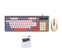 Tosuny Ensemble Clavier et Souris de Jeu, Rétroéclairage RVB, Disposition Compacte Ergonomique à 98 Touches avec pavé Numérique et Souris Haute DPI à 6 Boutons, pour et MacOS (Ensemble Gris)