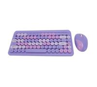 Tosuny Ensemble Clavier et Souris sans Fil 2,4G, Ensemble Clavier et Souris rétro, Souris 1000/1200/1600 DPI, Touches Rondes, récepteur USB, pour PC/Ordinateur Portable/Tablette (Violet fumé)